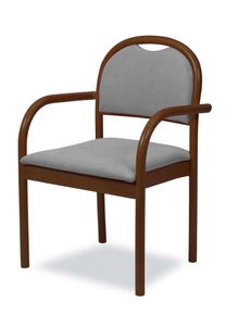 Armlehnstuhl Home Affaire "ROMA, Stuhl, Armlehnstuhl, Sessel, Komfortsessel, Made in Italy", nussbaum, lightgrau, nussbaum, light grau, B:58cm H:86cm T:54cm, Massivholz, St&uuml;hle, Armlehnstuhl, Stapelbar, Fleckenabweisendes Gewebe, Massivholz