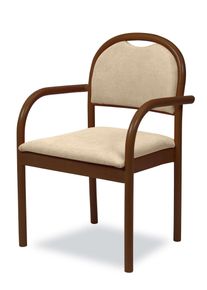 Armlehnstuhl Home Affaire "ROMA, Stuhl, Armlehnstuhl, Sessel, Komfortsessel, Made in Italy", nussbaum, beige, nussbaum, beige, B:58cm H:86cm T:54cm, Massivholz, St&uuml;hle, Armlehnstuhl, Stapelbar, Fleckenabweisendes Gewebe, Massivholz