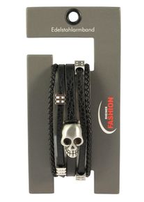 Adelia&acute;s Kettenanh&auml;nger ADELIA&acute;S "Herren Anh&auml;nger &iquest; Totenkopfanh&auml;nger aus Leder", schwarz, Schmuckanh&auml;nger, Damen, Kettenanh&auml;nger
