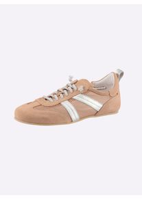 Sneaker Heine, Damen, Gr. 40, ros&eacute;, silberfarben, Glattleder, Leder, Rindsleder, Synthetik, Veloursleder, Schuhe Sneaker