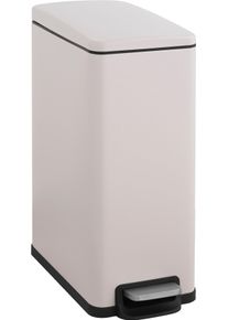 M&uuml;lleimer OTTO HOME "Joonah, mit verz&ouml;gertem Schlie&szlig;mechanismus, schmal und kompakt", beige, B:25,5cm H:63,2cm T:51,6cm, Edelstahl, M&uuml;lleimer, M&uuml;lleimer, Nischen-M&uuml;lleimer, Treteimer, Kosmetikeimer mit Deckel