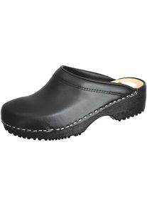 Clog SALIHA "PU Clogs (Ferse offen)", Damen, Gr. 36, schwarz, Obermaterial: 50% Rindsleder Leather cow. 50% Lammleder LEL., Schuhe Clog