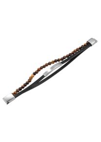 Adelia&acute;s Lederarmband ADELIA&acute;S "Unisex Armband &iquest; Lederarmband aus Leder mit Tigerauge 23 cm" Gr. 23, schwarz, Armb&auml;nder, Damen, Blacklist, Lederarmband