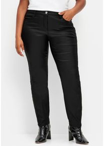 Stretch-Hose sheego, Damen, Gr. 44, Normalgr&ouml;&szlig;en, schwarz, 76% Viskose, 21% Polyamid, 3% Elasthan, unifarben, Hosen Stretch-Hose