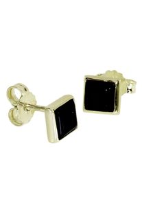 Paar Ohrstecker OSTSEE-SCHMUCK "OSTSEE-SCHMUCK Ohrstecker Classic 6x6 mm", gelb (wei&szlig;, neutral), Ohrringe, Damen, 7 x 7mm, Gelbgold 333, Paar Ohrstecker
