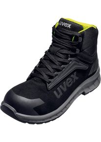 Sicherheitsstiefel Uvex "2 trend" Gr. 47, schwarz (schwarz, lime), 47, Obermaterial: 100% Rindsleder Leather cow., Schuhe, Sicherheitsstiefel