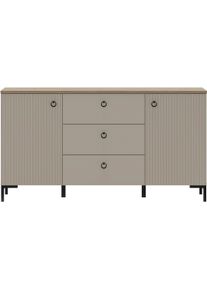 Sideboard Home Affaire "Luminara", cashmere (beige), eiche, B:150cm H:81cm T:41cm, Holzwerkstoff, MDF, Metall, Sideboards, Sideboard, Kommode mit Soft-Close Funktion - 120 oder 150 cm Breite