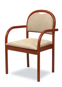Armlehnstuhl Home Affaire "ROMA, Stuhl, Armlehnstuhl, Sessel, Komfortsessel, Made in Italy", kirschbaum, beige, kirschbaum, beige, B:58cm H:86cm T:54cm, Massivholz, St&uuml;hle, Armlehnstuhl, Stapelbar, Fleckenabweisendes Gewebe, Massivholz