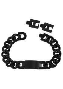 Adelia&acute;s Panzerarmband ADELIA&acute;S "Herren Armband &iquest; Panzerarmband aus Edelstahl 21,5 cm" Gr. 22, schwarz, Armb&auml;nder, Herren, Edelstahl, Panzerarmband