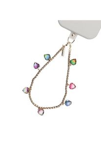 CRONG Phone Charm - Lanyard Phone Pendant - Rainbow Hearts