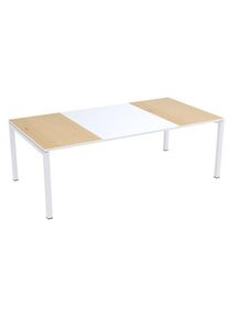 Konferenztisch easyDesk , HxBxT 750 x 2200 x 1140 mm, wei&szlig;/Buche-Dekor easyDesk