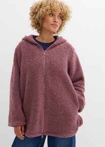 bonprix Teddy-Fleece Jacke in A-Linie mit Seitenschlitzen, lila, Gr.40/42 (M), Gem&uuml;tliche Fleecejacke in A-Line aus kuscheligen Teddymaterial, aus Fleece