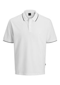 Jack & Jones Poloshirt JACK & JONES "JPRBLAWESTON SS POLO", Herren, Gr. M, hellwei&szlig; detail:contrast, Jersey, Obermaterial: 100% Baumwolle, unifarben, regular fit normal, ohne Ausschnitt, angesetztes B&uuml;ndchen, Shirts Poloshirt, mit Stickerei