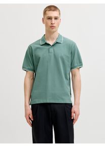 Jack & Jones Poloshirt JACK & JONES "JPRBLAWESTON SS POLO", Herren, Gr. S, sagebrush gr&uuml;n detail:contrast, Jersey, Obermaterial: 100% Baumwolle, unifarben, regular fit normal, ohne Ausschnitt, angesetztes B&uuml;ndchen, Shirts Poloshirt, mit Stickerei