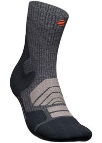 Sportsocken Bauerfeind "Outdoor Merino Mid Cut Socks", Herren, Gr. 42-45, grau (lava grau), Obermaterial: 57% Polyamid, 35% Wolle, 8% Elasthan, Socken Sportsocken, f&uuml;r Laufen, Wandern und Nordic Walking, mit Komfortzonen