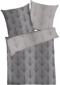 Wendebettw&auml;sche Kaeppel "Ikone", grau (zinn), B/L: 155cm x 220cm, 1 Stk., 1 Stk., Feinbiber, B/L: 80cm x 80cm, 2 Stk., Feinbiber, Obermaterial: 100% Baumwolle, Bettw&auml;sche, Wendebettw&auml;sche