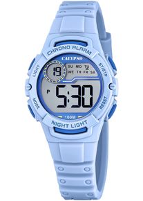 Chronograph Calypso Watches "Junior Collection", blau (hellblau), Armbanduhren, Jungen, Chronograph, Kinderuhr, Quarzuhr, Armbanduhr, digital, Datum, Stoppfunktion