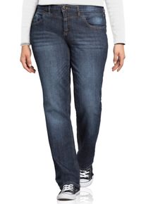 Stretch-Jeans sheego, Damen, Gr. 54, Normalgr&ouml;&szlig;en, blau (dunkelblau denim), 98% Baumwolle, 2% Elasthan, unifarben, lang, Jeans Stretch-Jeans