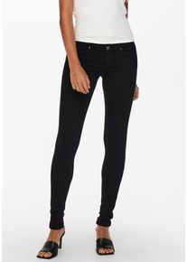 Skinny-fit-Jeans Only "ONLCORAL SL SK POWER DNM", Damen, Gr. 30, L&auml;nge 34, schwarz (schwarz denim), Denim/Jeans, Obermaterial: 92% Baumwolle, 6% Polyester, 2% Elasthan, Abriebeffekte, Jeans Skinny-fit-Jeans