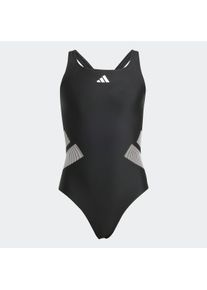 Badeanzug adidas Performance "BB CBCK SUIT Y", M&auml;dchen, Gr. 128, N-Gr, schwarz (schwarz, wei&szlig;), Obermaterial: 78% Polyamid, 22% Elasthan, Badeanz&uuml;ge Badeanzug