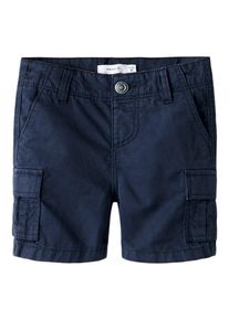 Cargoshorts name it "NMMRYAN STRAIGHT CARGO SHORTS 1060-DN TB", Jungen, Gr. 128, N-Gr, salute, Web, Obermaterial: 100% Baumwolle, unifarben, ca. Mitte Oberschenkel, Hosen Cargoshorts