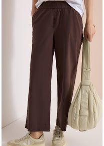 Stoffhose Cecil "Style Neele", Damen, Gr. XS (36), L&auml;nge 26, braun cacao, Web, Obermaterial: 66% Baumwolle, 30% Polyester, 4% Elasthan, unifarben, loose fit lang, Hosen Stoffhose, im Loose Fit und mit Stretch