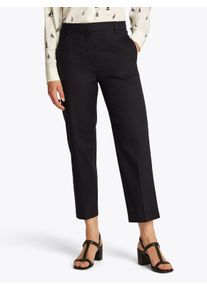 Chinohose Tommy Hilfiger, Damen, Gr. 36, N-Gr, schwarz, Web, Obermaterial: 65% Baumwolle, 33% Lyocell, 2% Elasthan, unifarben, slim fit 7/8-L&auml;nge, Hosen Chinohose, mit B&uuml;gelfalten