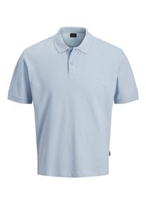 Jack & Jones Poloshirt JACK & JONES "JPRBLAWESTON SS POLO", Herren, Gr. XS, chambray blau detail:solid, Jersey, Obermaterial: 100% Baumwolle, unifarben, regular fit normal, ohne Ausschnitt, angesetztes B&uuml;ndchen, Shirts Poloshirt, mit Stickerei