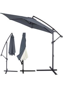 Kingsleeve Ampel parasol &Oslash;300cm antraciet aluminium UV 30+ met hoes & zwengel