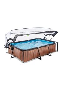 EXIT Toys Pool-Set, Braun, Kunststoff, Holzoptik, 200x65x300 cm, Freizeit & Co, Pools & Wasserspa&szlig;, Pools, Aufstellpools