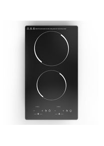 Commercial 12 Inch Induction Cooktop 2 Burners 3400W Built-in Double Electric Stove Hardwired Countertop Cooker Without Plug