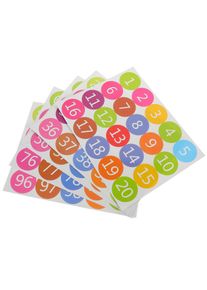 100Pcs Number Stickers Adhesive Colored Classification Labels for Office Nursery Classroom Organizing Identification Labels