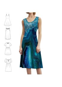 Teal Blue Agate Sweetheart Neckline Dress Elegant Summer Party Dress For Women Agate Blue Teal Diamond Gem Stone Women's Dress