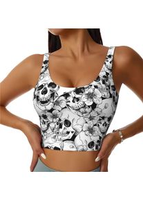 Womens Girls Sports Bra Workout Crop Tank Tops Padded Yoga Bra Casual Tops