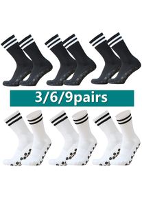 3/6/9pairs mens womens anti slip grip towel bottom professional breathable shockproof skateboard running athletic exercise socks