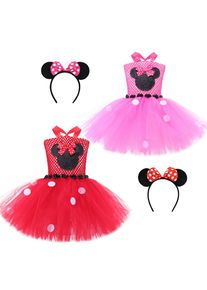 Girls' Mini Minnie Mouse Polka Dot Ballet Dress Set, perfect for Halloween and birthday parties