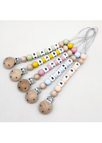 Custom Name Pacifier Clips Chain Silicone Beads Dummy Clip Holder Soother Chains Baby Teething Toys Chew Gifts BPA Free