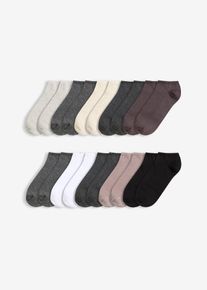 bonprix Femei Şosete sneaker cu bumbac bio (20buc.), gri, 35-38