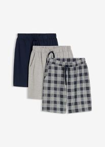 bonprix Pantaloni de pijama scurți (3 buc.), albastru, 56/58 (XL)