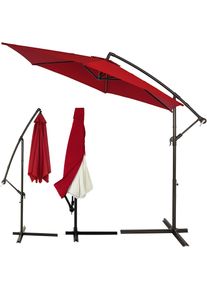 Kingsleeve Ampel paraplu &Oslash;300cm rood aluminium UV 30+ met hoes & zwengel