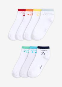 bonprix Femei Șosete scurte cu bumbac organic (set/7 buc.), alb, 31-34