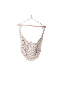 Gardenson , Grau, Wei&szlig; , Holz , F&uuml;llung: Polyester, Baumwolle (recycelt),Polyester, Baumwolle (recycelt) , 90x120x65 cm , wetterbest&auml;ndig, UV-best&auml;ndig , Gartenm&ouml;bel, Relaxm&ouml;bel, H&auml;ngesessel