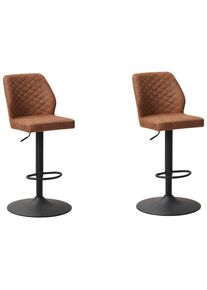 Mid.you , Cognac , Metall, Textil , 42x114x52 cm , Esszimmer, Barm&ouml;bel, Barhocker