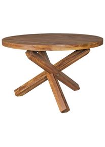 Mid.you , Sheeshamfarben , Holz , Sheesham , massiv , rund , 120x120 cm , Esszimmer, Esszimmertische, Esstische, Esstische rund
