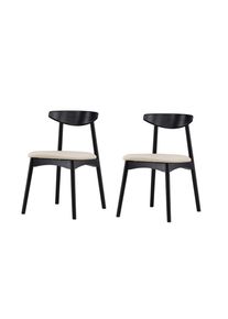 Livetastic , Schwarz, Beige , Holz, Textil , Eiche , 47x80x54 cm , Esszimmer, Esszimmerst&uuml;hle, Holzst&uuml;hle
