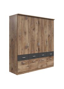 M&Ouml;BELIX M&ouml;belix , Graphitfarben, Eichefarben , Holzwerkstoff , 4 F&auml;cher , 8 Schublade(n) Schubladen , 181x199x58 cm , in verschiedenen Gr&ouml;&szlig;en erh&auml;ltlich ,