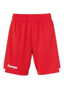 Shorts Kempa "Shorts PLAYER LONG SHORTS WOMEN", Damen, Gr. XXL, US, rot (rot, wei&szlig;), Obermaterial: 100% Polyester PES., Hosen Shorts