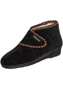 Hausschuh SALIHA "Gisela", Damen, Gr. 37, grau (anthrazit), Obermaterial: 100% Textilmaterial TEXMAT., Schuhe Hausschuh