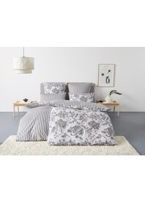 Bettw&auml;sche OTTO HOME "Nordby", grau, B/L: 135cm x 200cm, 1 Stk., 1 Stk., Flanell, B/L: 40cm x 80cm, 2, Flanell, Obermaterial: 100% Baumwolle, Bettw&auml;sche, Bettw&auml;sche, Bettw&auml;sche aus Baumwolle, skandinavisches Design, ab Gr&ouml;&szlig;e 135x200 cm