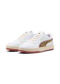 Sneaker Puma "CAVEN 2.0 ANIMAL FLAIR", Damen, Gr. 40,5, wei&szlig; (Puma wei&szlig;, toasted almond, exotic rot), Synthetik, Schuhe Sneaker, f&uuml;r Sportmode und Streetwear, mit weicher Innensohle